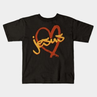 I Love Jesus Vintage 80's & 90's Dijon and Orange Kids T-Shirt